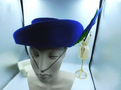 blue hat green feather good front